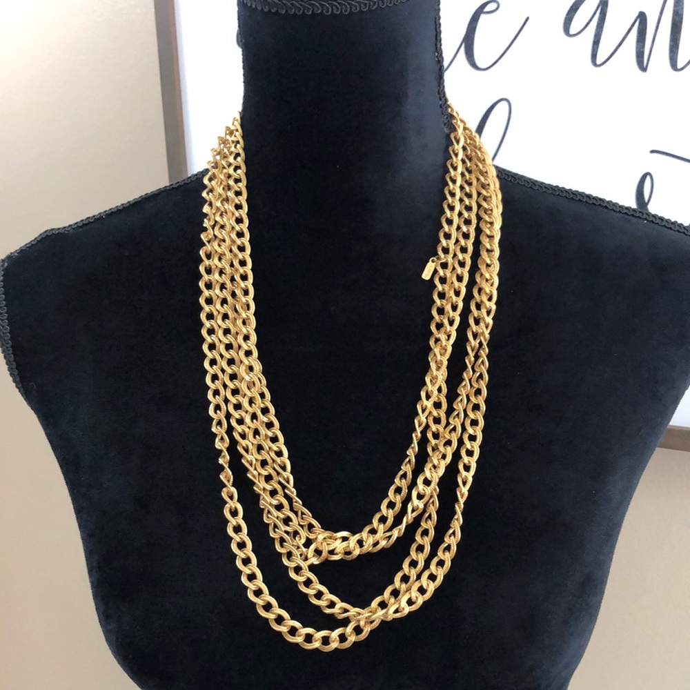 Vintage Monet Gold Tone Long Chain Necklace Approximately 54”